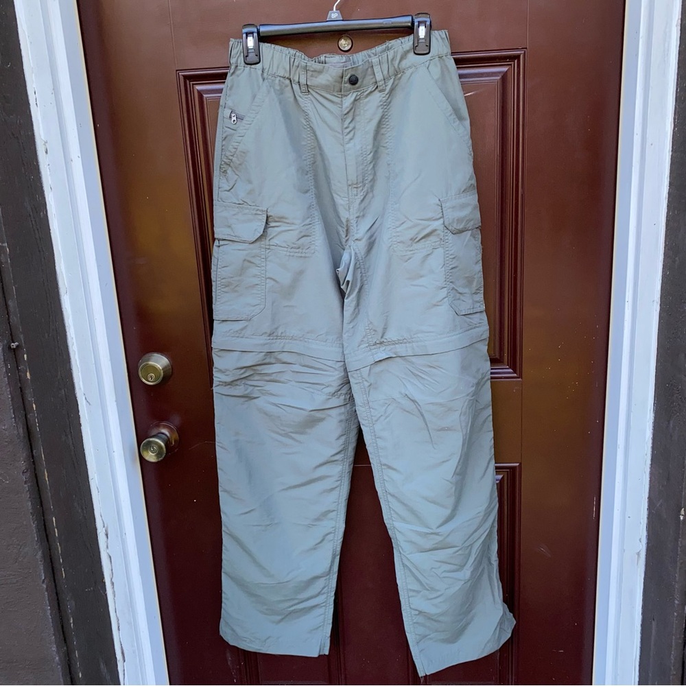 NWOT REI M hiking pants convertible shorts zipper khaki